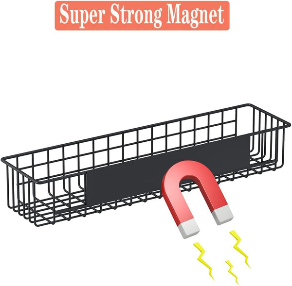 4PCS Magnetic Storage Baskets for Refrigerator, Strongly Magnet Spice Rack, Fridge Storage Shelf, Great for Kitchen and Pantry