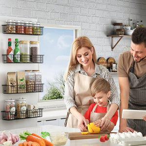 4PCS Magnetic Storage Baskets for Refrigerator, Strongly Magnet Spice Rack, Fridge Storage Shelf, Great for Kitchen and Pantry
