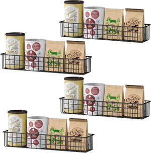 4PCS Magnetic Storage Baskets for Refrigerator, Strongly Magnet Spice Rack, Fridge Storage Shelf, Great for Kitchen and Pantry