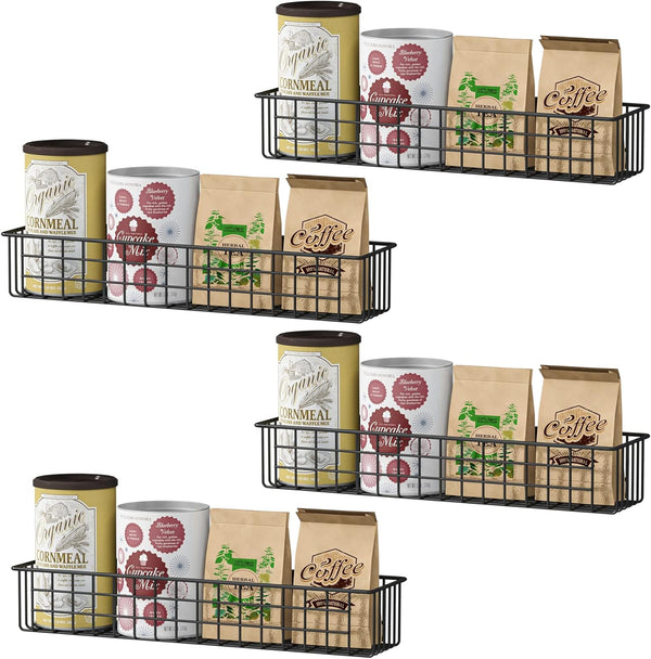4PCS Magnetic Storage Baskets for Refrigerator, Strongly Magnet Spice Rack, Fridge Storage Shelf, Great for Kitchen and Pantry